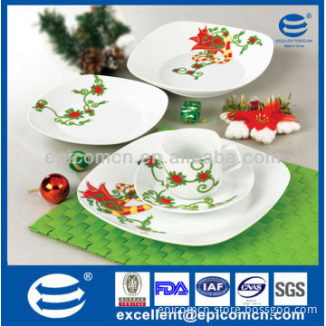 2014 20 pcs squarish christmas porcelain tableware set special for christmas day